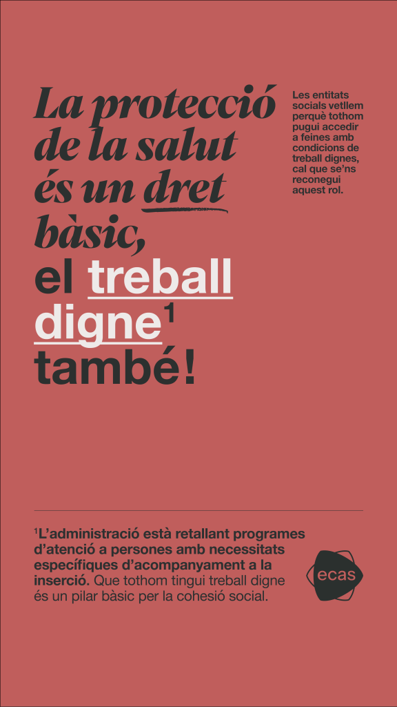 Les entitats socials exigim polítiques d’ocupació responsables que garanteixin l’accés a treballs dignes 2 0 Lema1 Storys