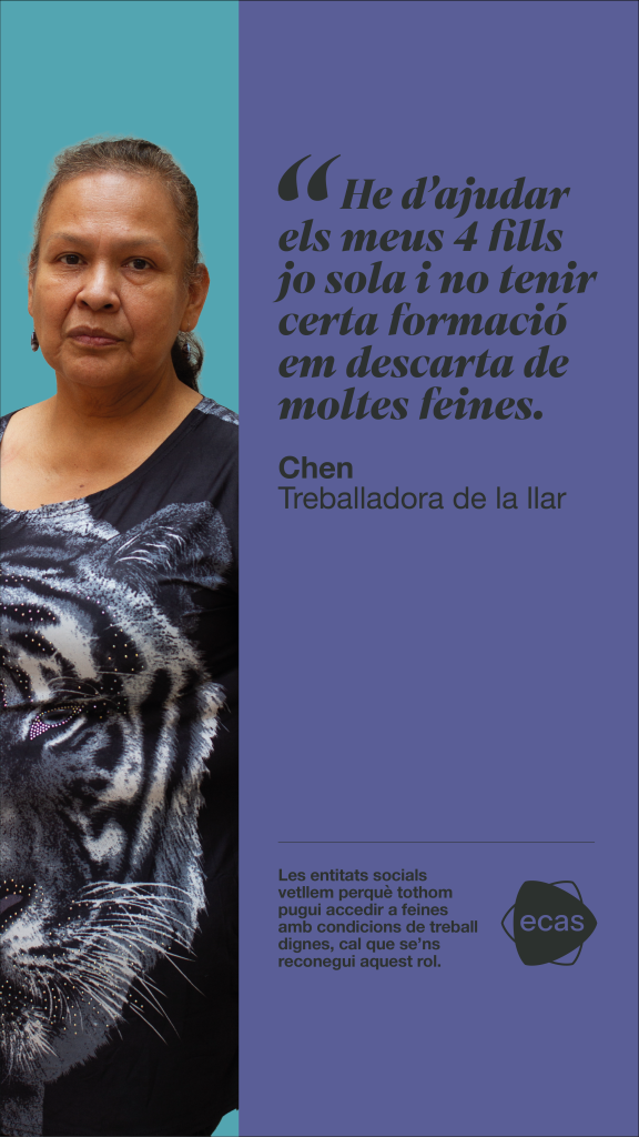 Les entitats socials exigim polítiques d’ocupació responsables que garanteixin l’accés a treballs dignes 1 2 Testimoni7 Story